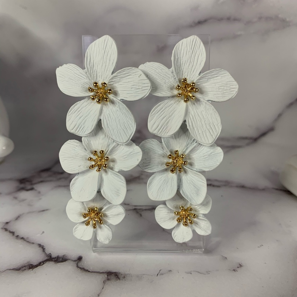 Flower statement earrings